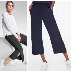 ATHLETA Tribeca Crop Pants Zip Fly Snap Side Vented Hem